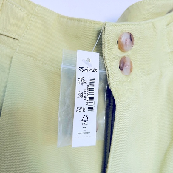 Madewell Petite Harlow Wide-Leg Pant Pants in Pale Lemongrass Women’s Size 8P - Picture 5 of 9